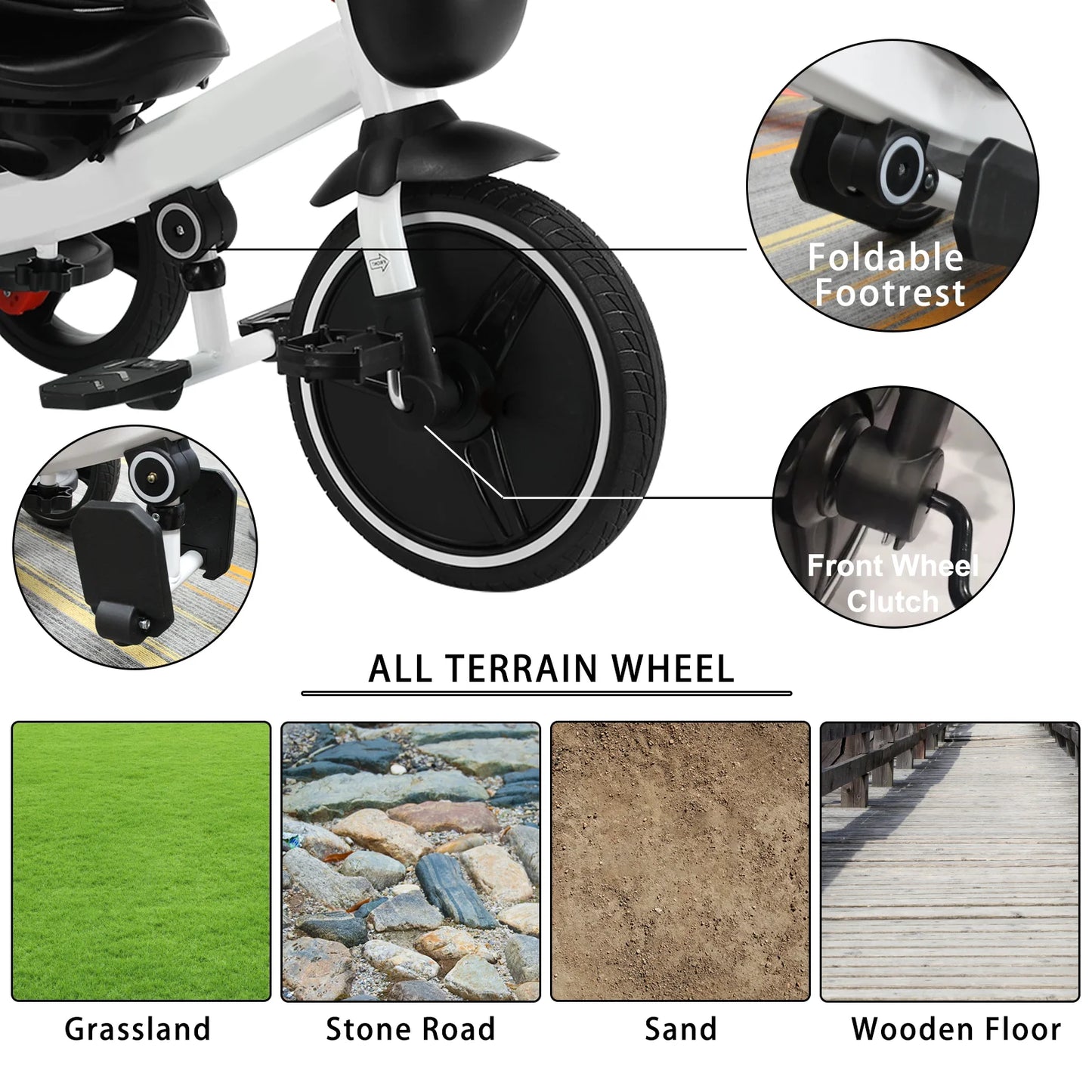 Ubravoo Baby Stroller Tricycle 5 In 1 Adjustable Canopy