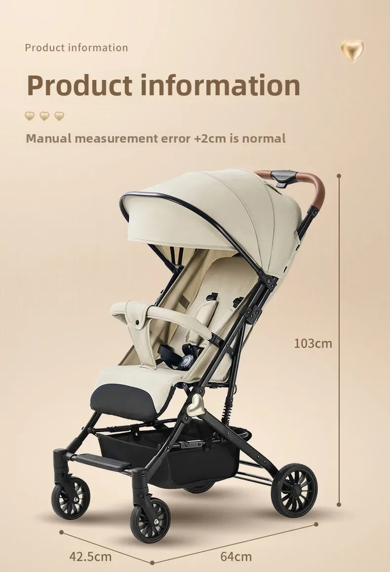 Portable Baby Stroller Lightweight Travel Four-Wheel Design Easy To Store Can Sit Or Lie Down
