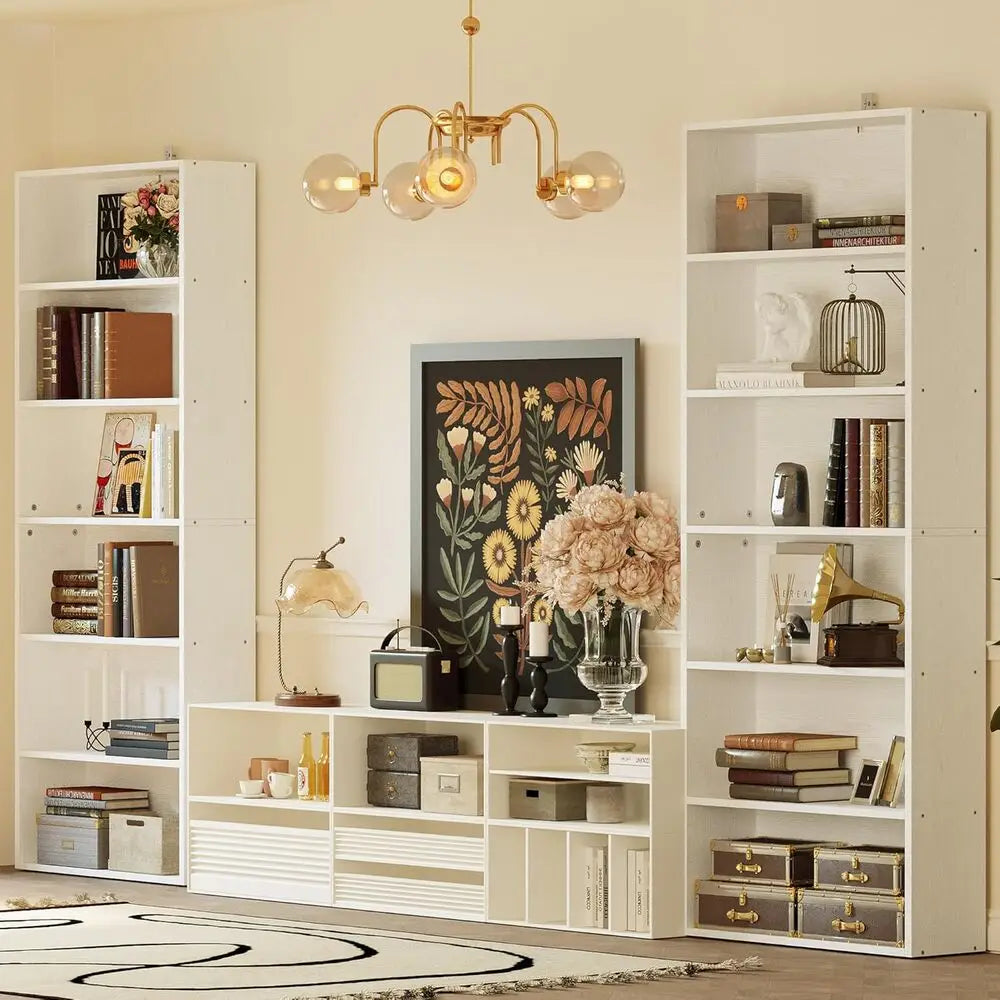 IRONCK Floor Standing Bookshelves Set of 2 Six Tiers Storage