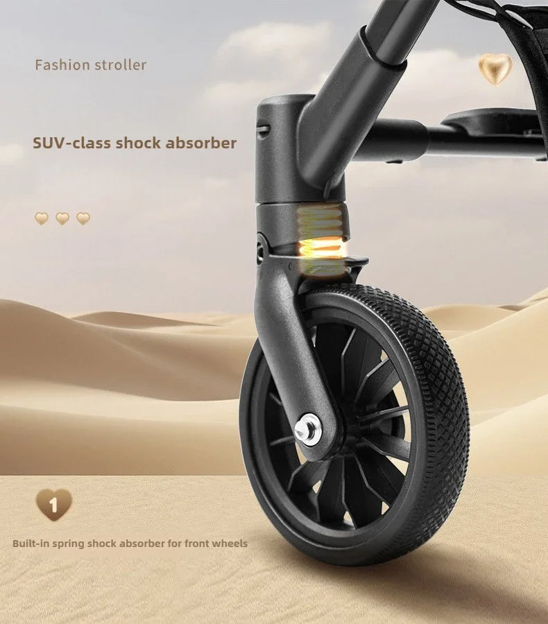 Portable Baby Stroller Lightweight Travel Four-Wheel Design Easy To Store Can Sit Or Lie Down