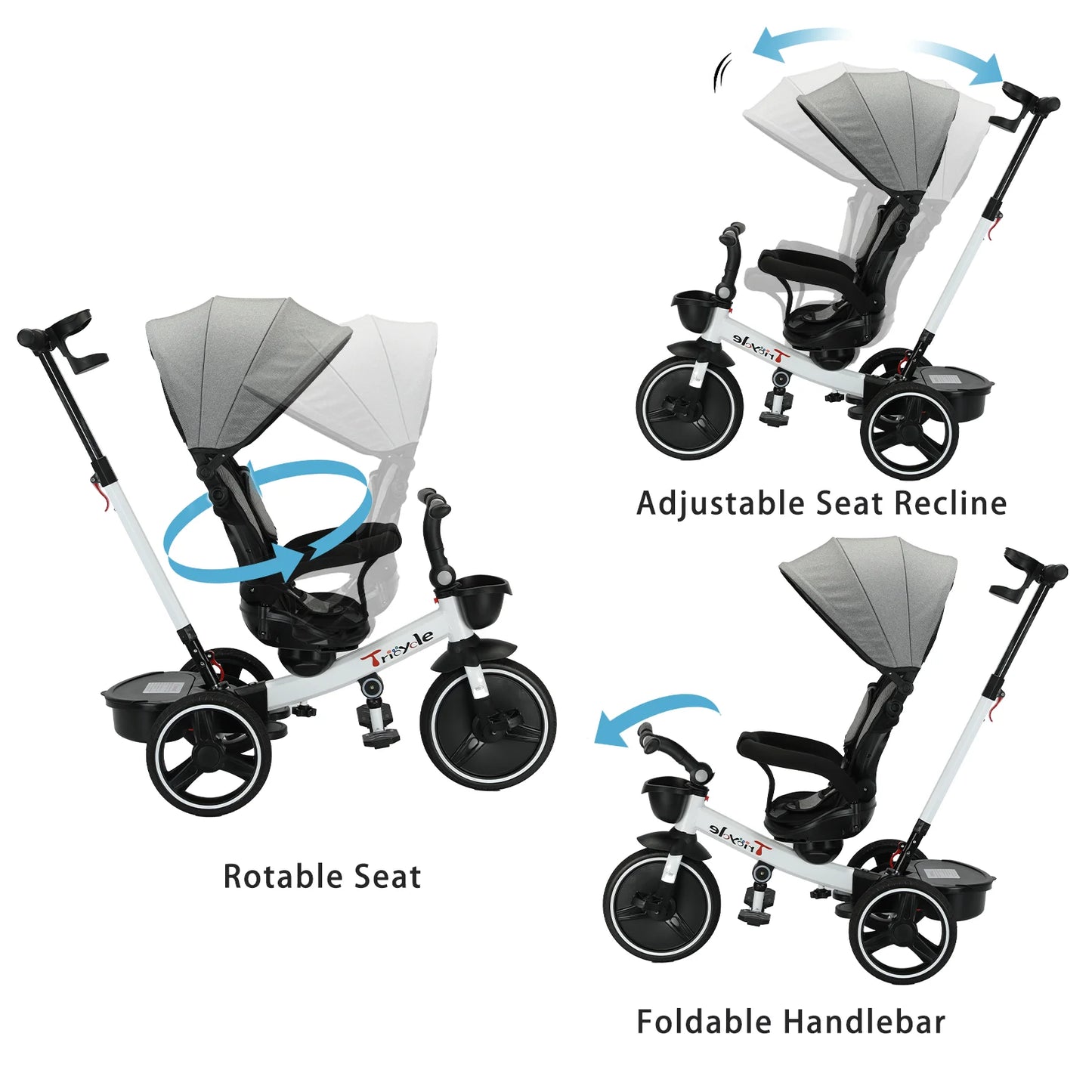 Ubravoo Baby Stroller Tricycle 5 In 1 Adjustable Canopy