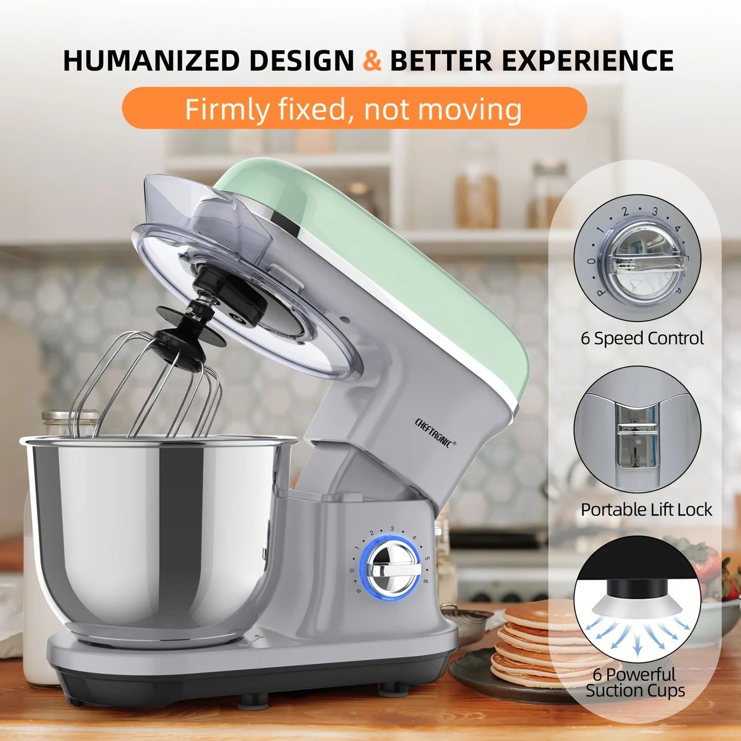 Cheftronic Stand Mixer Tilt Head 500W 6 Speed US Plug