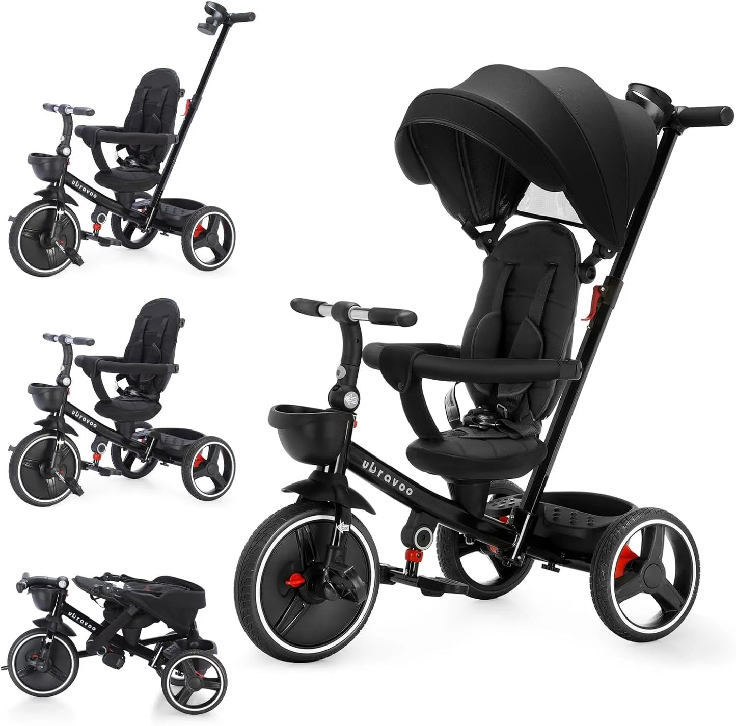 Ubravoo Baby Stroller Tricycle 5 In 1 Adjustable Canopy