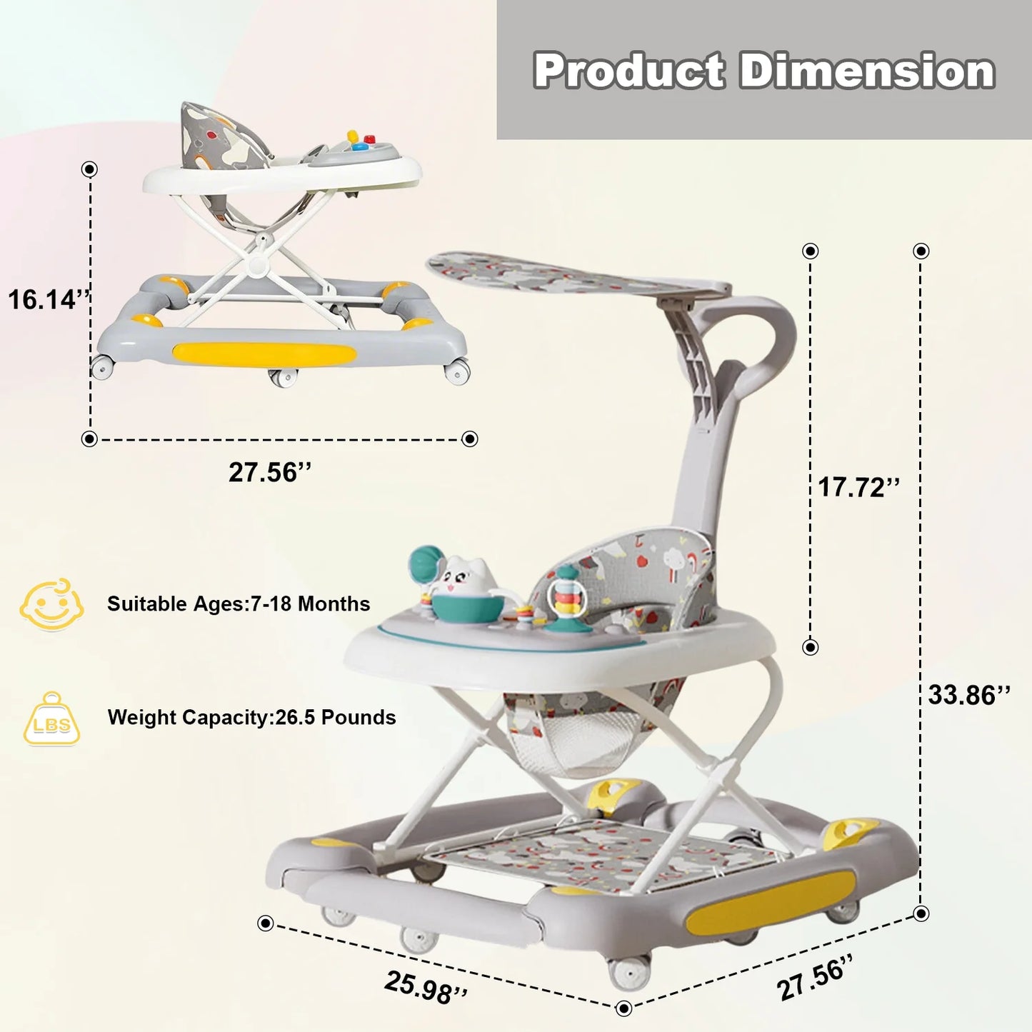 Guangdong CN Baby Walker 6 In 1 With Music Lights Toy Rack