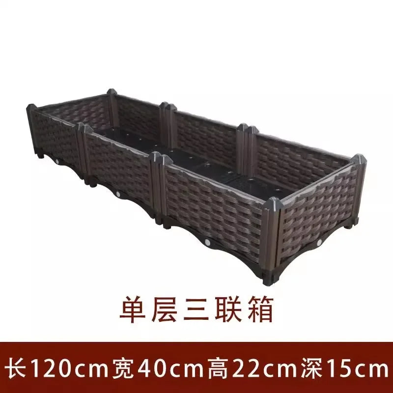 Hign-concerned Plastic Balcony Flower Pot For Outdoor Use