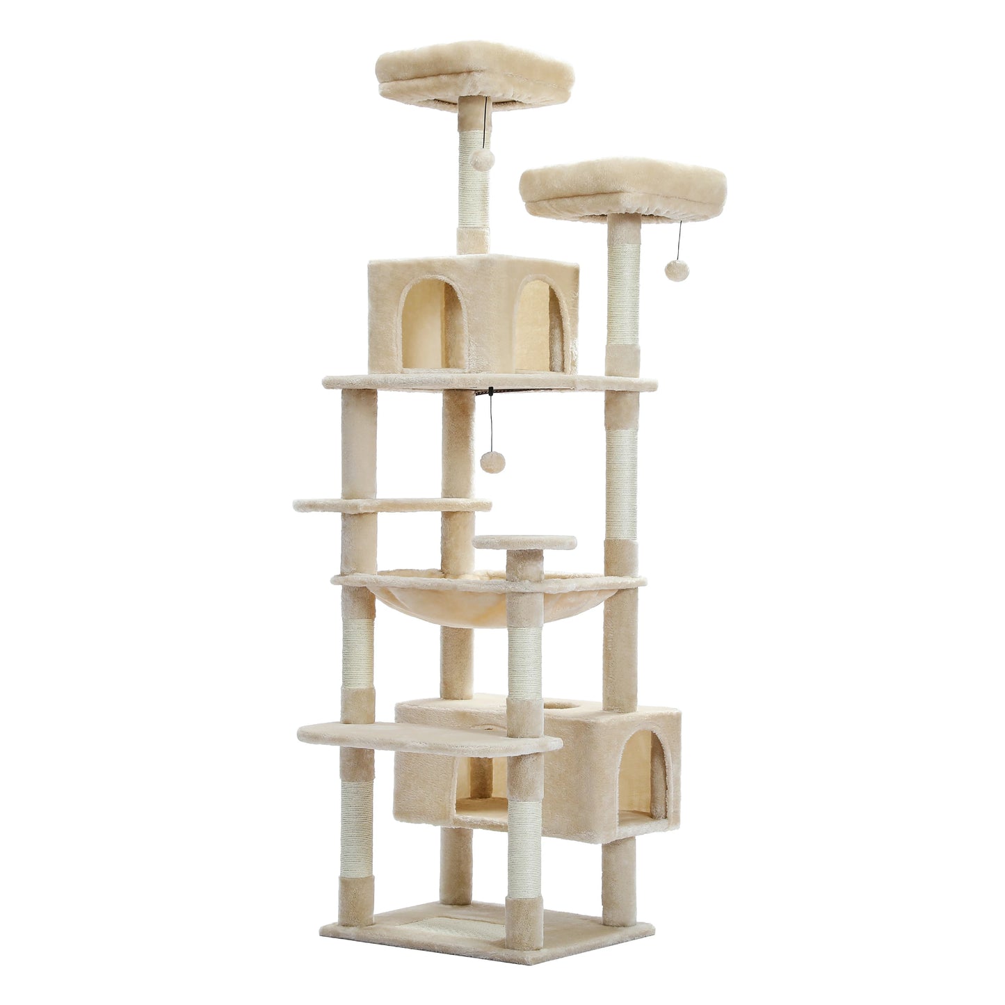 Large Cat Tree Tall Cat Tower for Indoor Cats Multi Level Plush Cat Condo with Scratching Posts Scratching Boards Perches and Caves