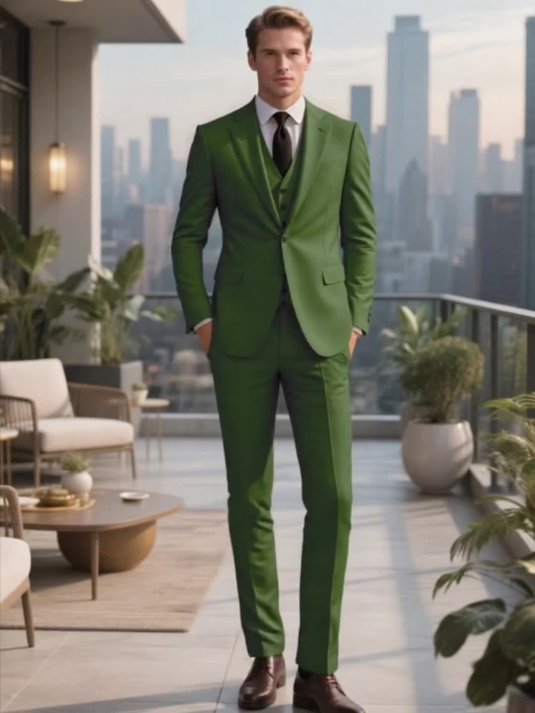 Stylish Three-Piece Suit for Men, Including a Groom'S Tailcoat, Sports Jacket, Vest, And Trousers, Perfect As Valentine'S Gifts