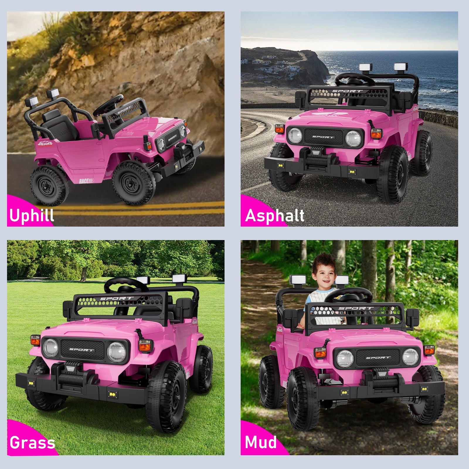 for kids 12V Electric Ride-On Car with Parent Remote Control, Kids Truck, 3-Speed Modes & LED Lights, Power-Sourced (120V Adapter Included) - Compatible with Plug, Age/Weight Restrictions Apply (Bright ////)