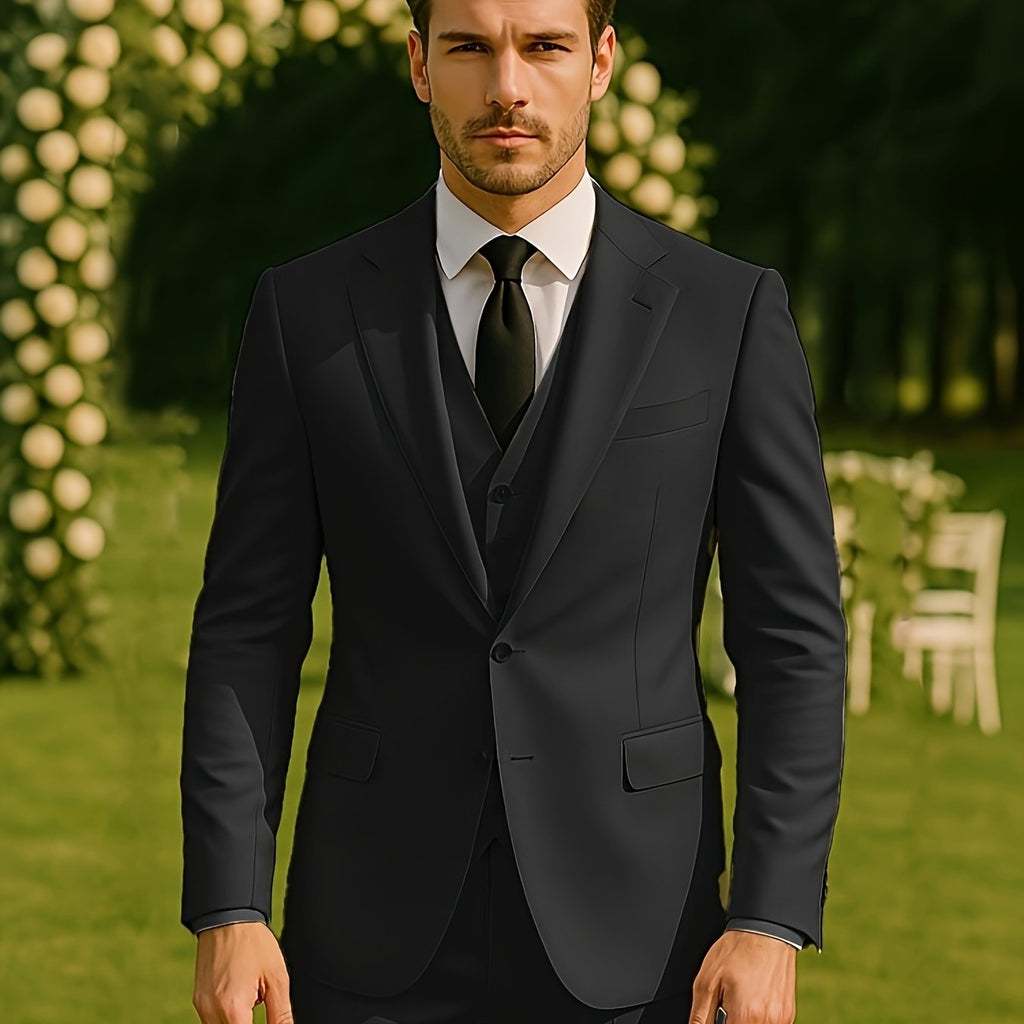 Stylish Three-Piece Suit for Men, Including a Groom'S Tailcoat, Sports Jacket, Vest, And Trousers, Perfect As Valentine'S Gifts