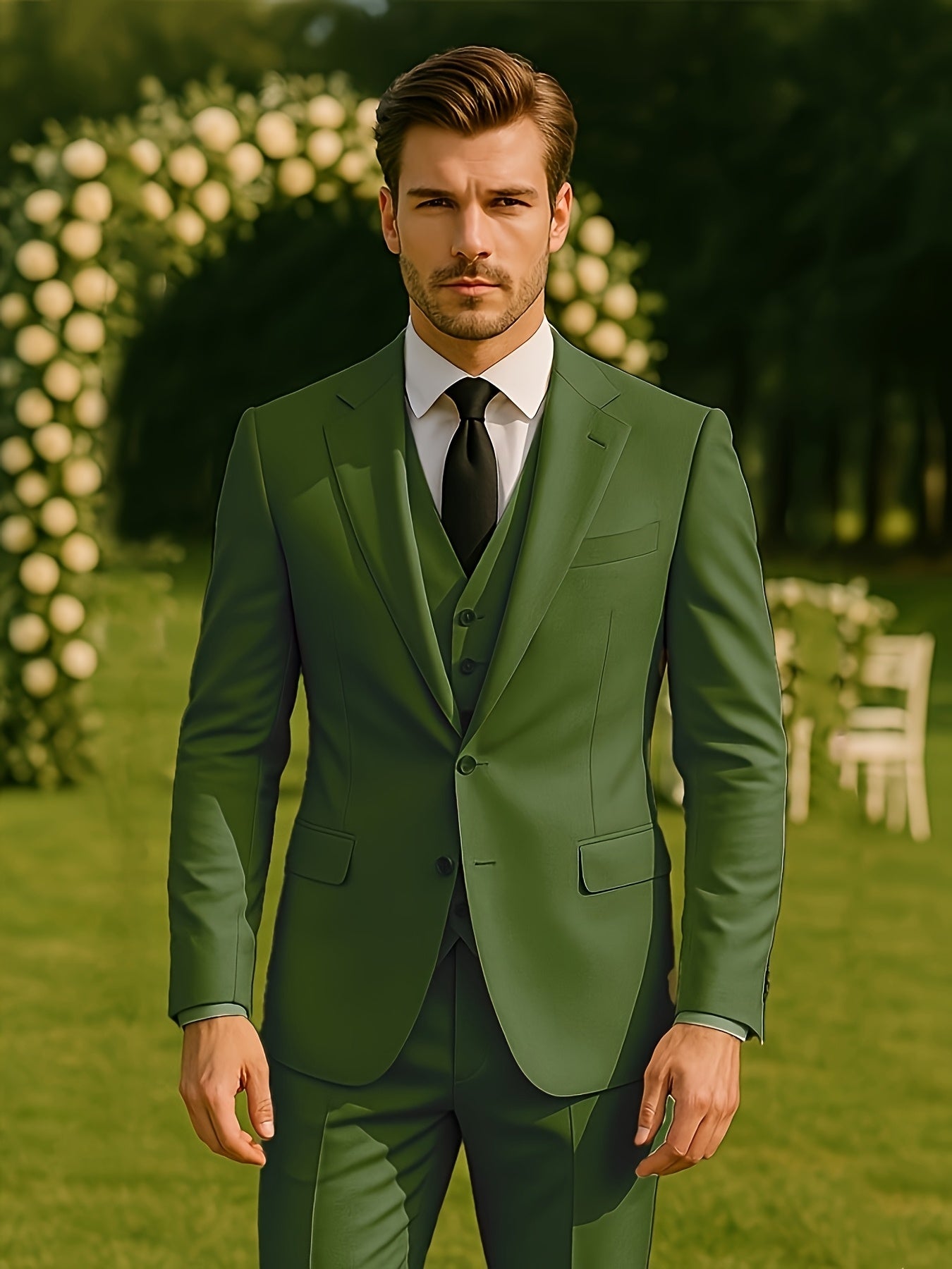 Stylish Three-Piece Suit for Men, Including a Groom'S Tailcoat, Sports Jacket, Vest, And Trousers, Perfect As Valentine'S Gifts