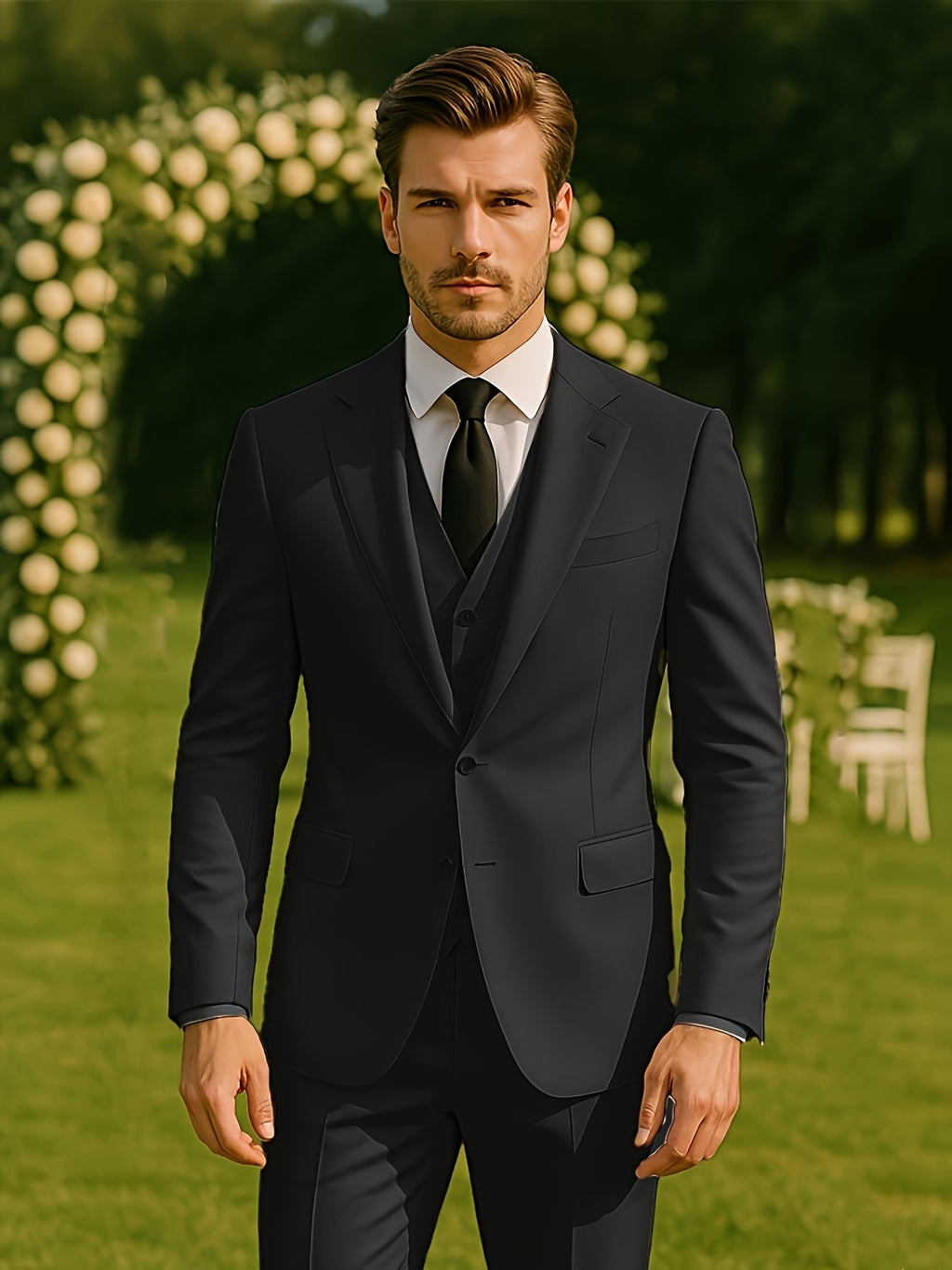 Stylish Three-Piece Suit for Men, Including a Groom'S Tailcoat, Sports Jacket, Vest, And Trousers, Perfect As Valentine'S Gifts