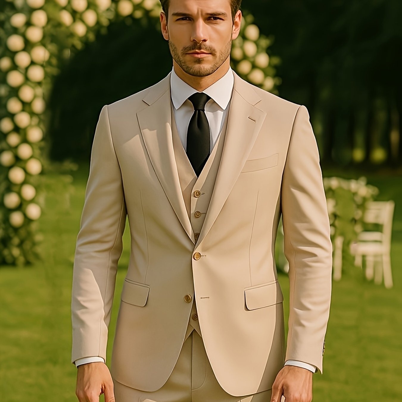 Stylish Three-Piece Suit for Men, Including a Groom'S Tailcoat, Sports Jacket, Vest, And Trousers, Perfect As Valentine'S Gifts