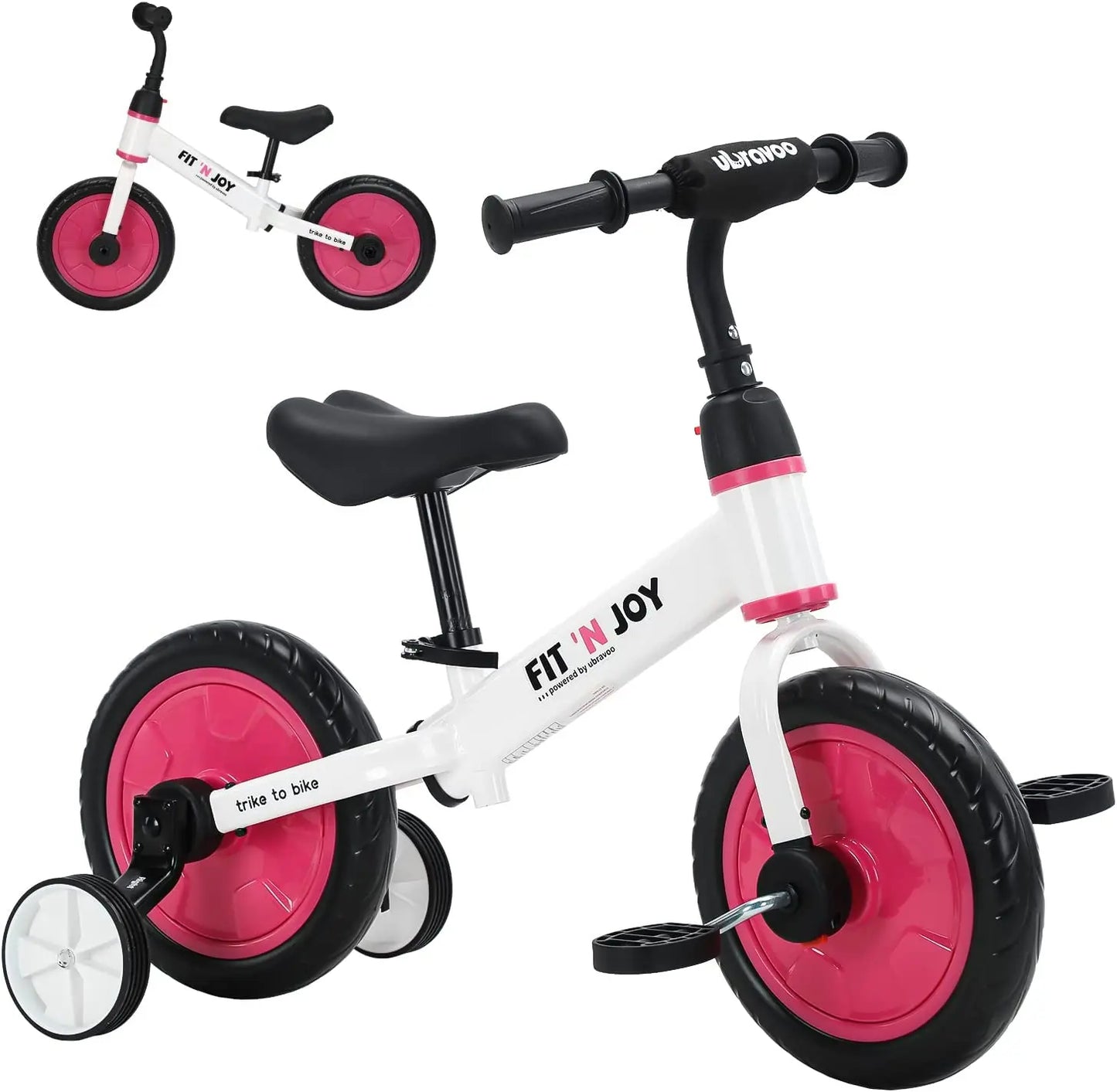 UBRAVOO Fit N Joy Beginner Toddler Training Bicycle 4 In 1