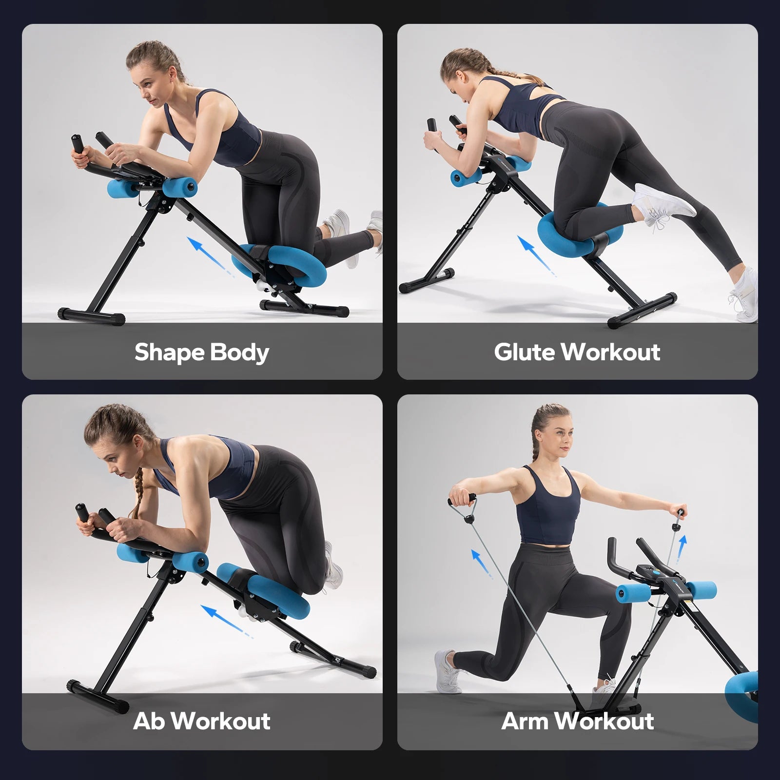 MERACH Ab Machine Adjustable Trainer Foldable for Core and Abs