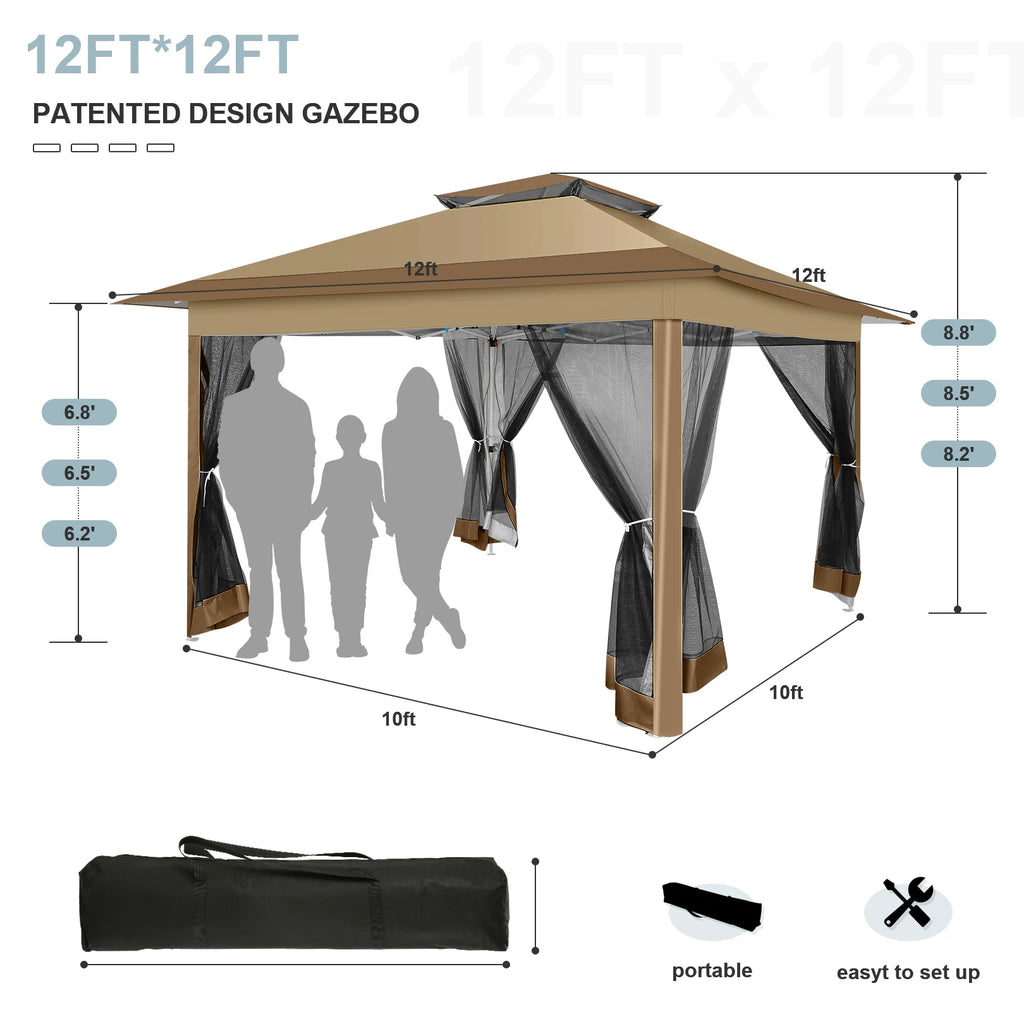 Tooluck Pop Up Gazebo With Mosquito Netting Outdoor Canopy