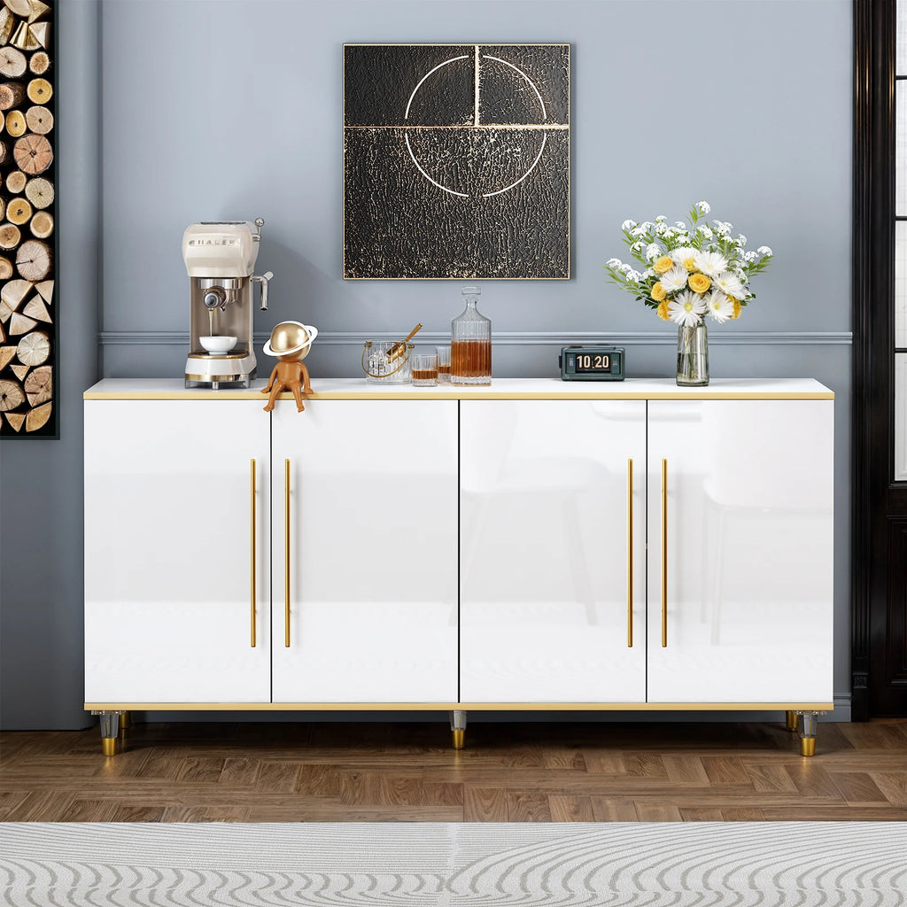 ONBRILL Modern Buffet Cabinet With Adjustable Shelves And Doors
