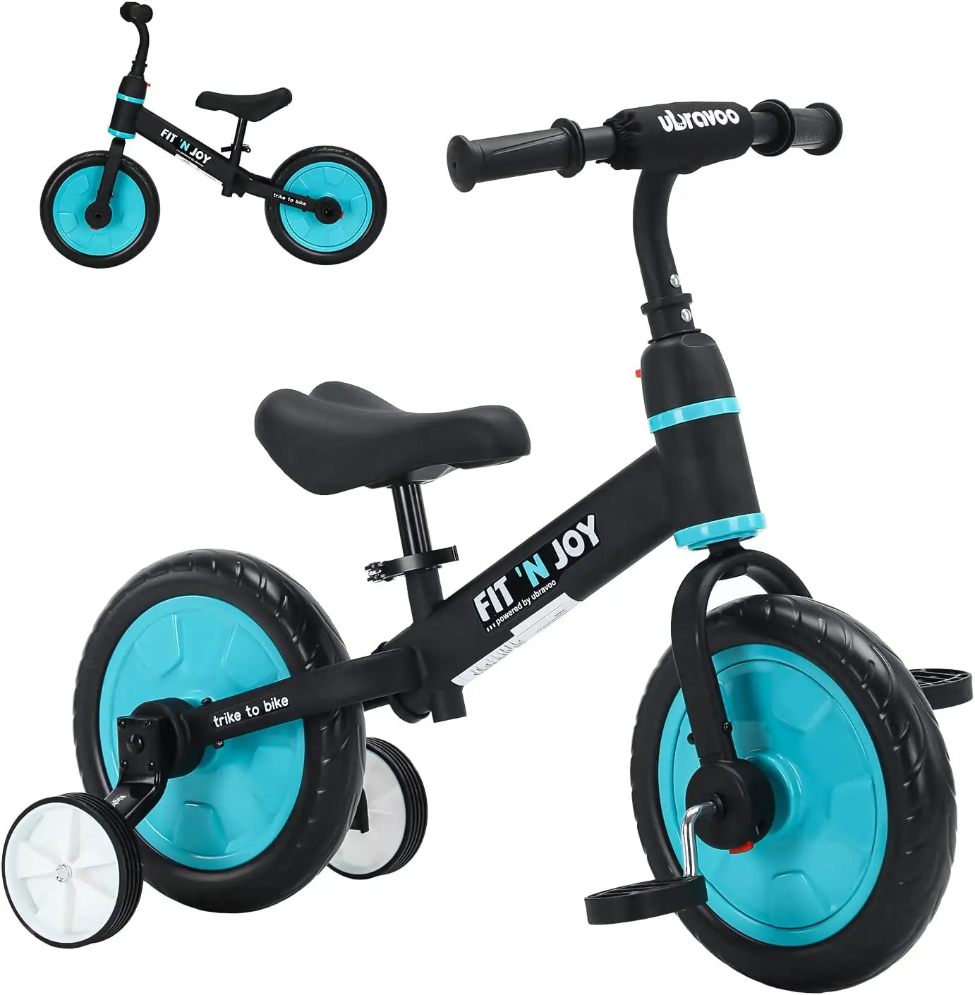 UBRAVOO Fit N Joy Beginner Toddler Training Bicycle 4 In 1