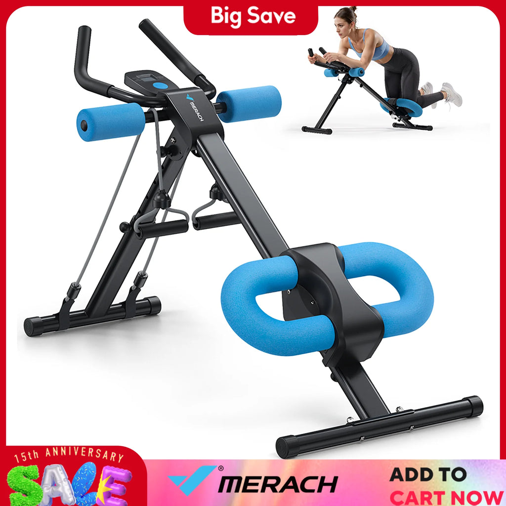 MERACH Ab Machine Adjustable Trainer Foldable for Core and Abs
