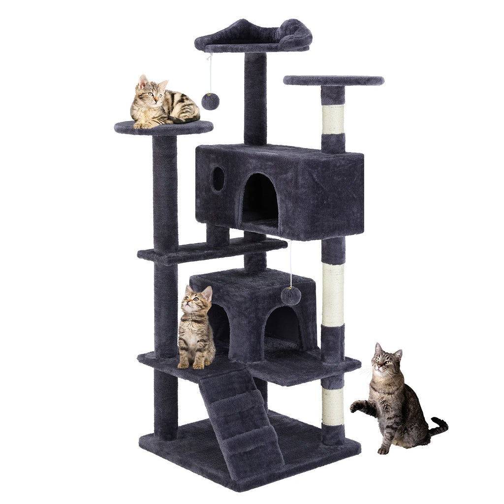 JHK Multi Level Cat Tree Tower Indoor Cats Play House