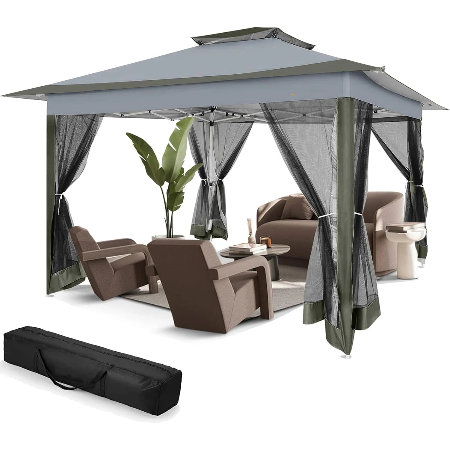 Tooluck Pop Up Gazebo With Mosquito Netting Outdoor Canopy