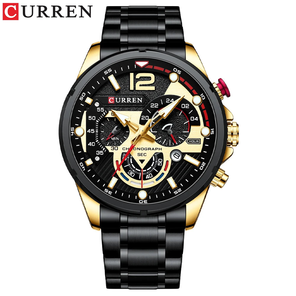 Curren Mens Quartz Chronograph Waterproof Wristwatch Date