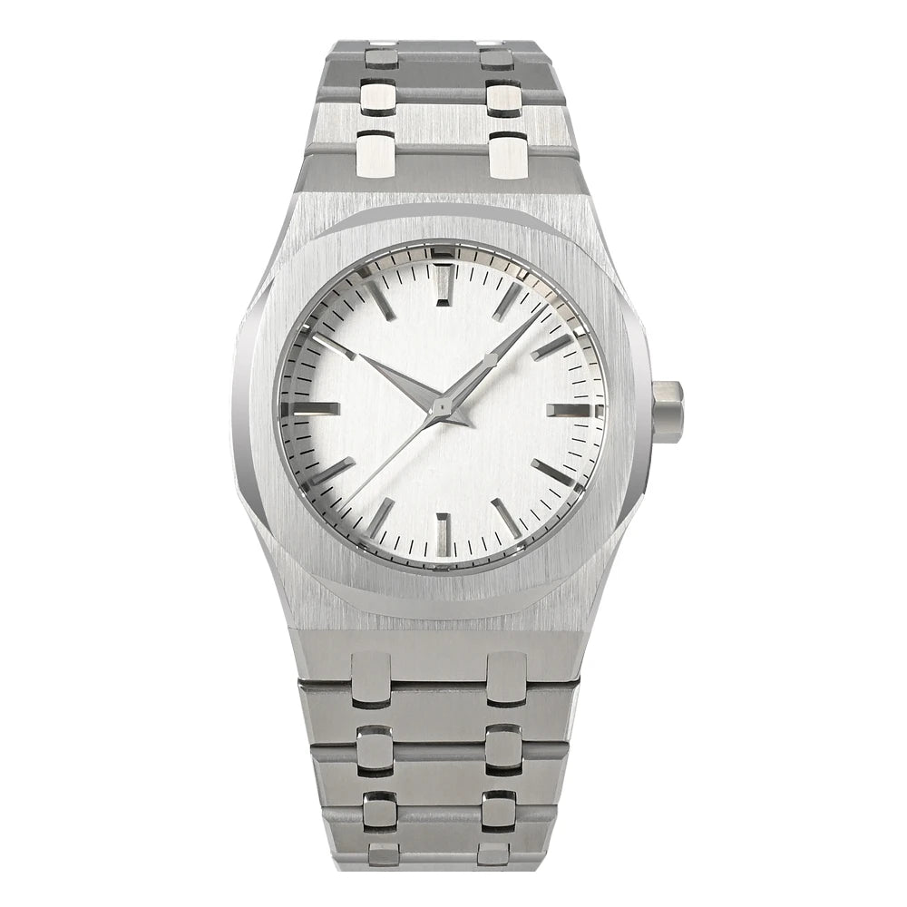 San Martin 38.5mm Luxury Watch Men Automatic Mechanische Watches Miyota 9015 Oak Bracelet 10Bar Business Reloj SN0013