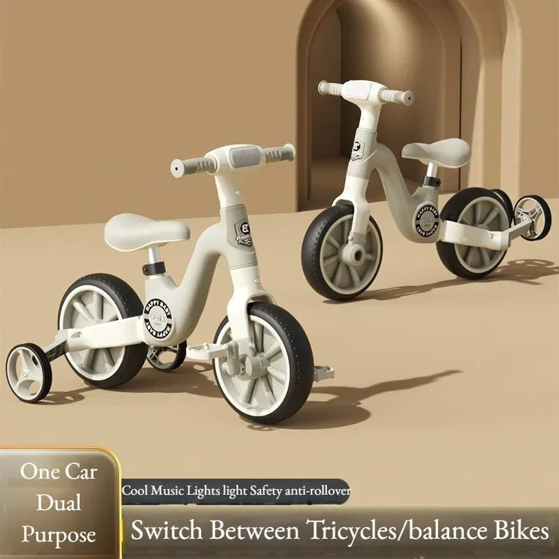 CatXaa 2-In-1 Three-Wheeled Balance Bike With Music Lights