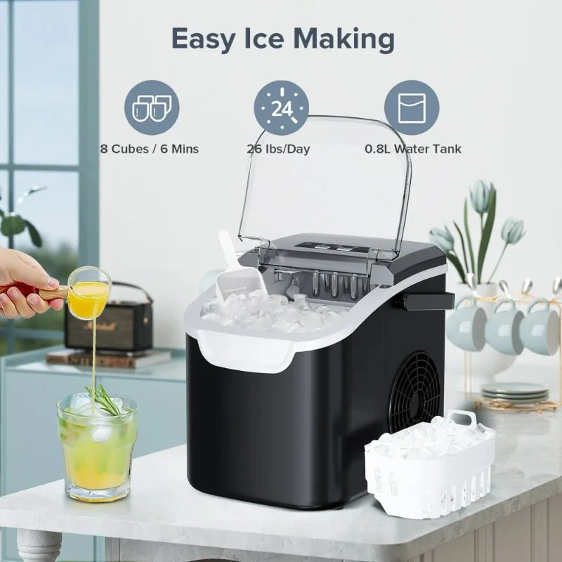 HAOYUNMA Auseo Portable Ice Maker Countertop Fast Ice