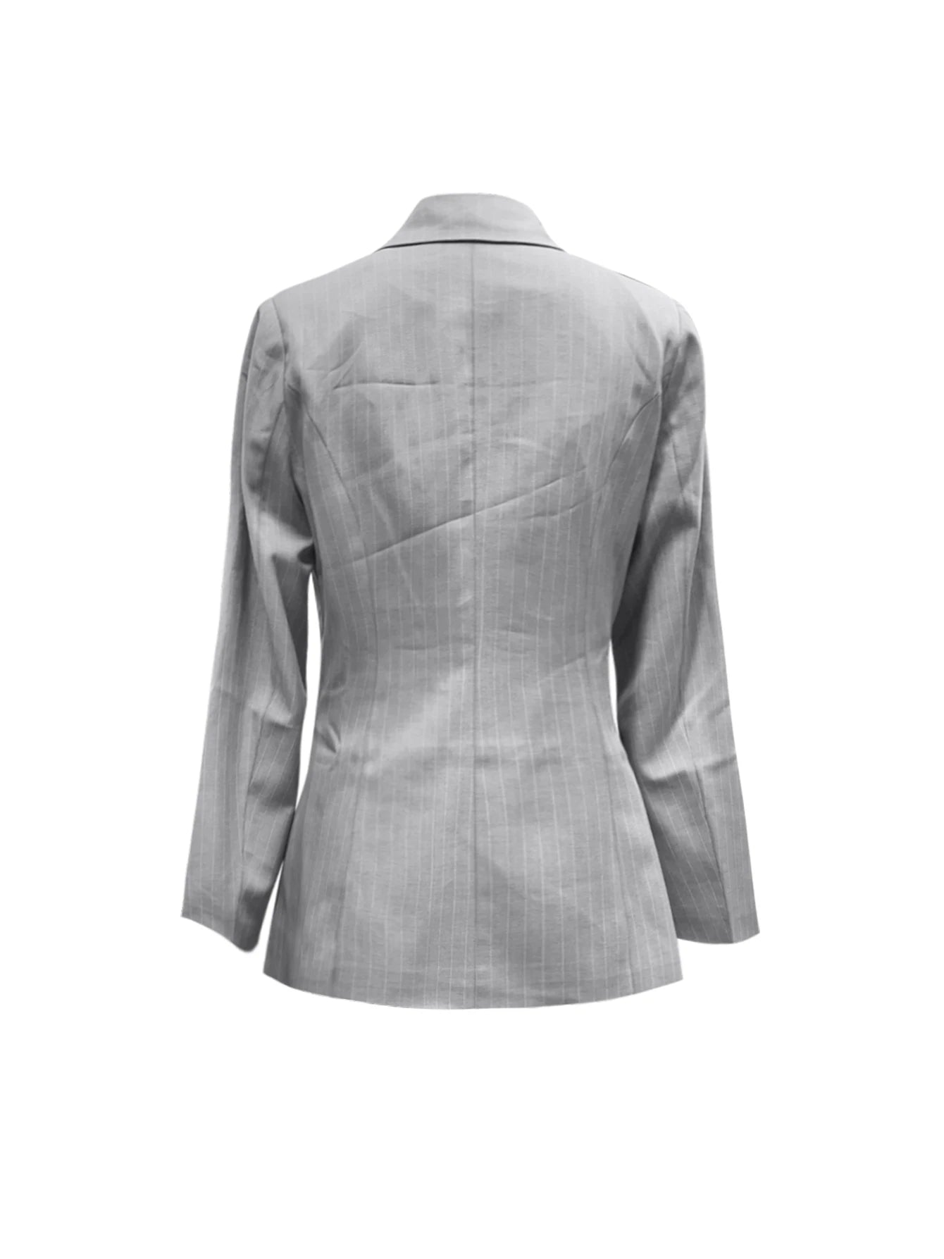 CN Guangdong Women's Striped Blazer With Peak Lapel