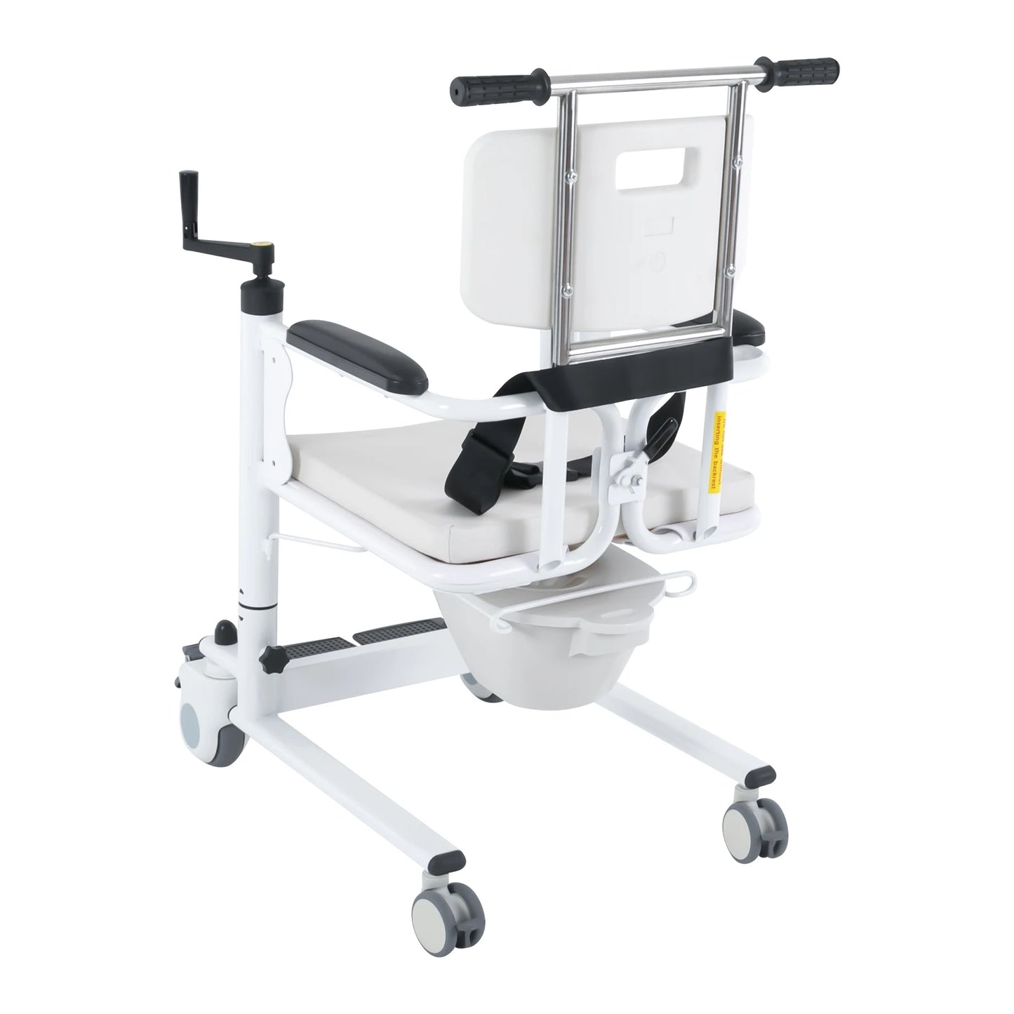 Lift Transfer Chair Heavy Duty 264 Pounds with 4 Silent Wheels and Brakes Shower Commode Wheelchair for Elderly and Disabled
