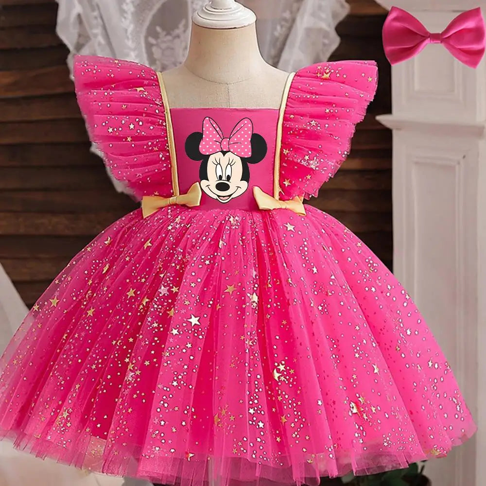 Potdemiel Mickey Mouse Girls Princess Dress Sequined Tutu Bow Costume