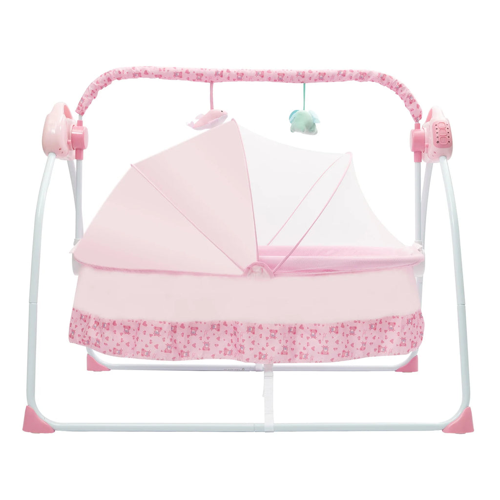 Cradle Swing Sleeping Bed Auto Rocking Chair Bed Swing 5 Speed Stand Baskets Musical Sleeping Basket For Infants 0 To 18 Months
