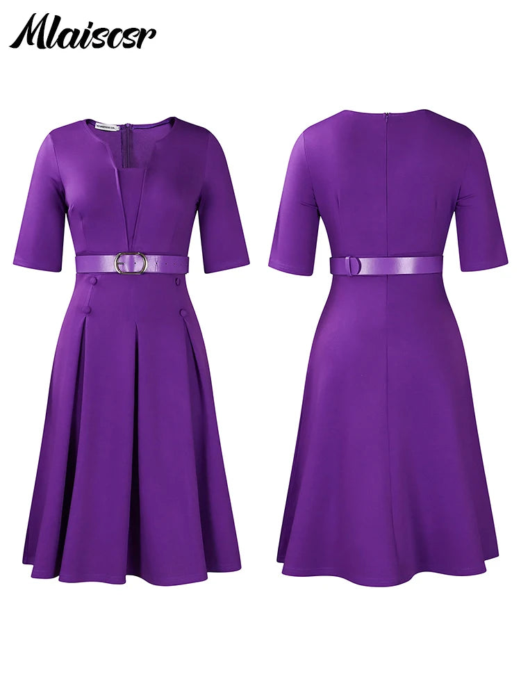Mlaiscsr Women Party Dress With Belt A-Line Gown For Prom