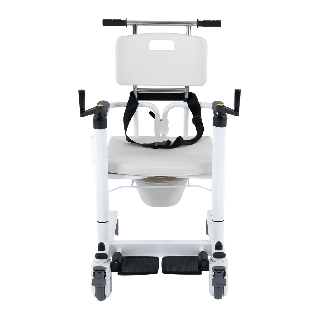 Lift Transfer Chair Heavy Duty 264 Pounds with 4 Silent Wheels and Brakes Shower Commode Wheelchair for Elderly and Disabled