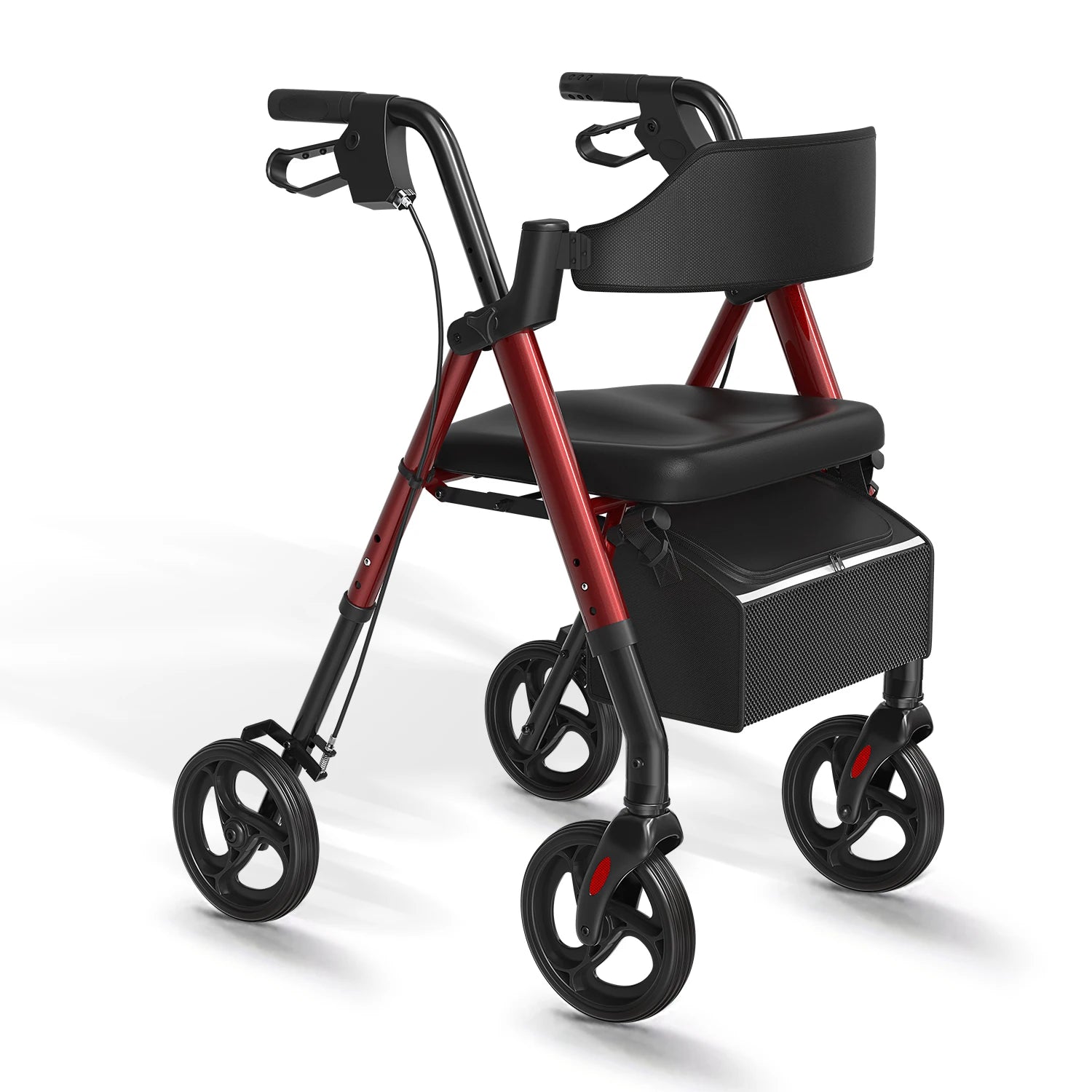 Maidesite Rollator Walker Foldable With Seat Durable Aluminum Wheels