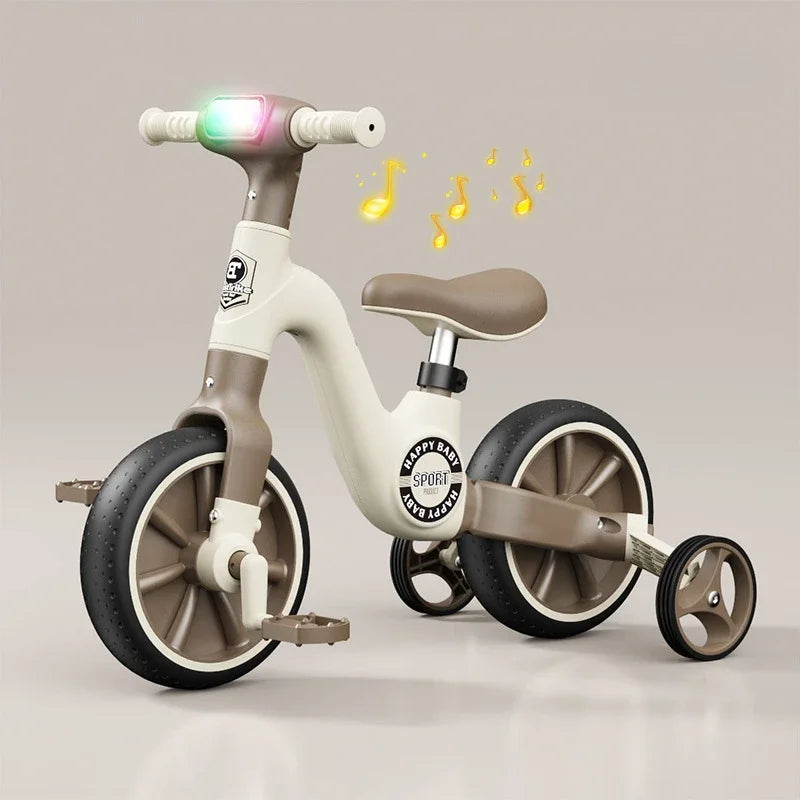 CatXaa 2-In-1 Kids Balance Bike And Walker With Music Lights