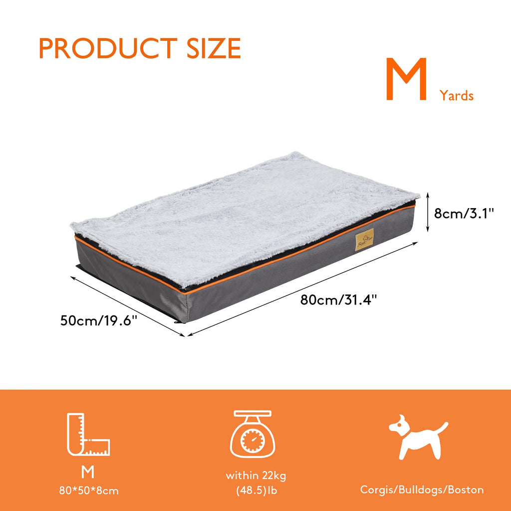 Large Padded Orthopedic Dog Bed Foam Cushion Pet Pillow Bed with Washable Cover