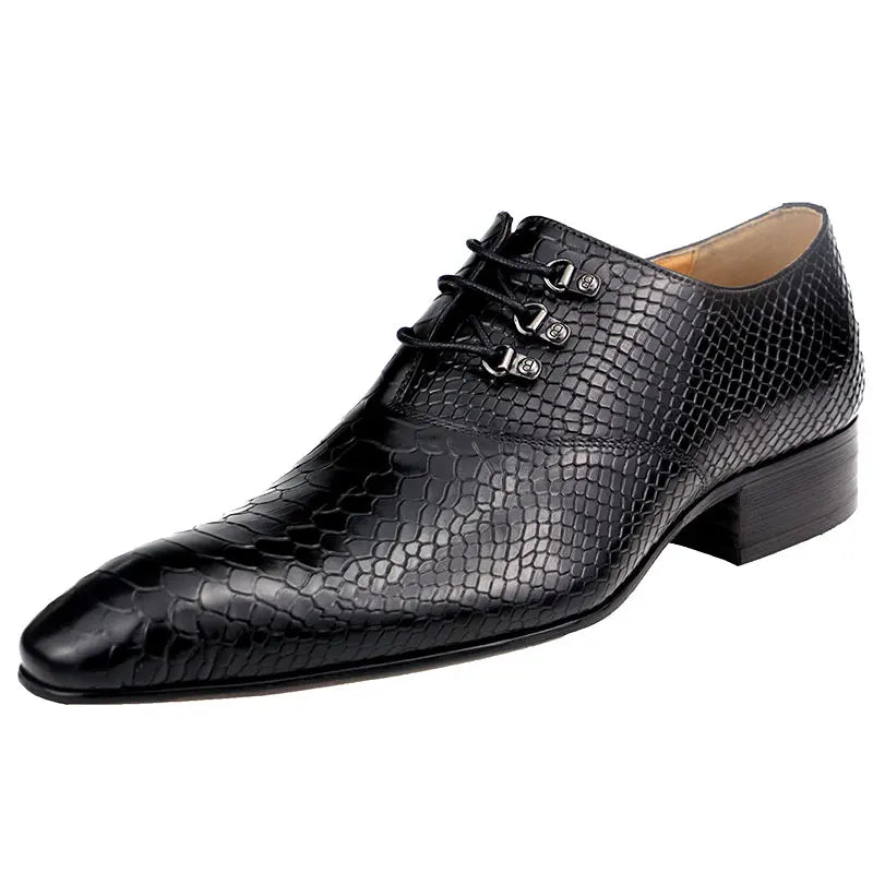 Handmade Wedding Oxfords Dress Office Shoes For Men High Grade Genuine Leather Dress Shoe Lace Up Leather Shoes Career Fashion