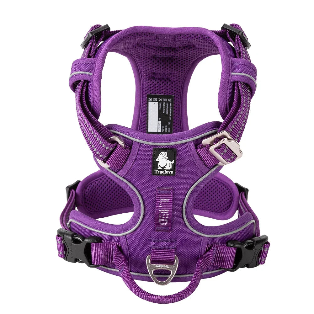 TrueLove Reflective No Pull Nylon Dog Harness Adjustable Step In