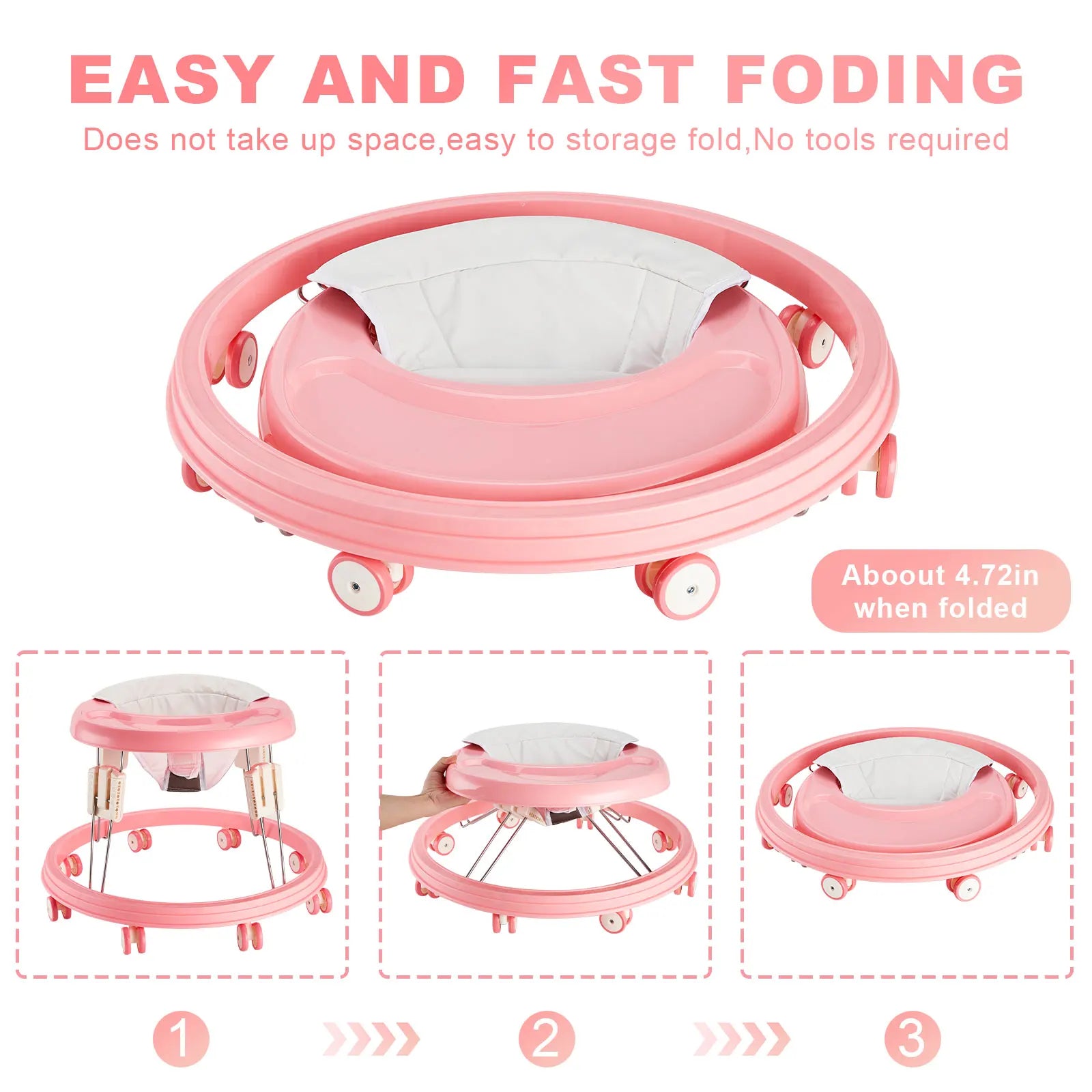 CN Zhejiang Foldable Baby Walker MultiFunction Anti Roll Over Brake