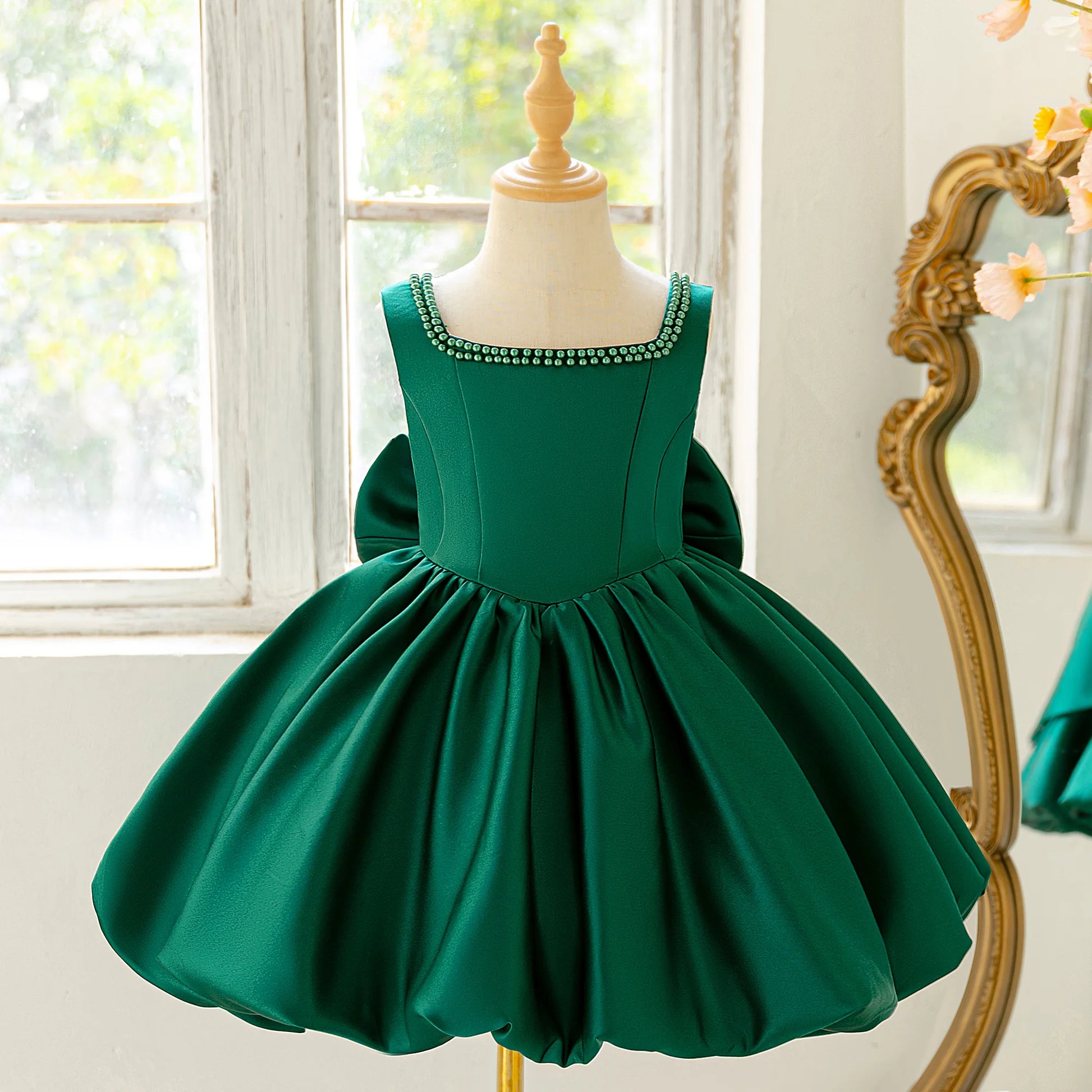 PLBBFZ Elegant Big Bow Tutu Girls Dress For Party Gown