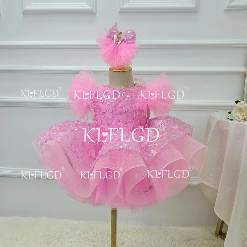Luxury flower children's wedding dress sweet and cute panton skirt Children's seasons banquet baby first Christmas dinner Girls