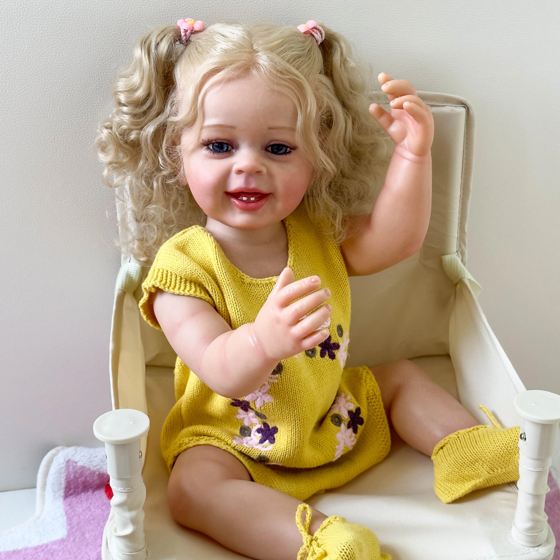 NPK 55CM Full Body Yannik Soft Silicone Real Touch Reborn Baby Girl Doll Ideal Gifts For Children Bath Toy Waterproof Gifts
