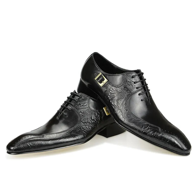 High-end luxury handmade leather shoes men's business formal casual shoes British carved brogue shoes fashion banquet suit shoes
