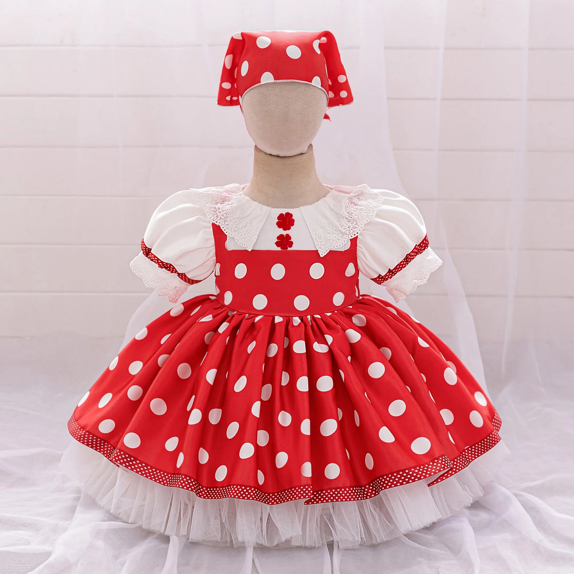 Maid Bear Party Baby Girl Dresses Toddler Lolita 1st Birthday Princess Prom Dress for Baby Bears Wedding Bridesmaids Kids Clothe