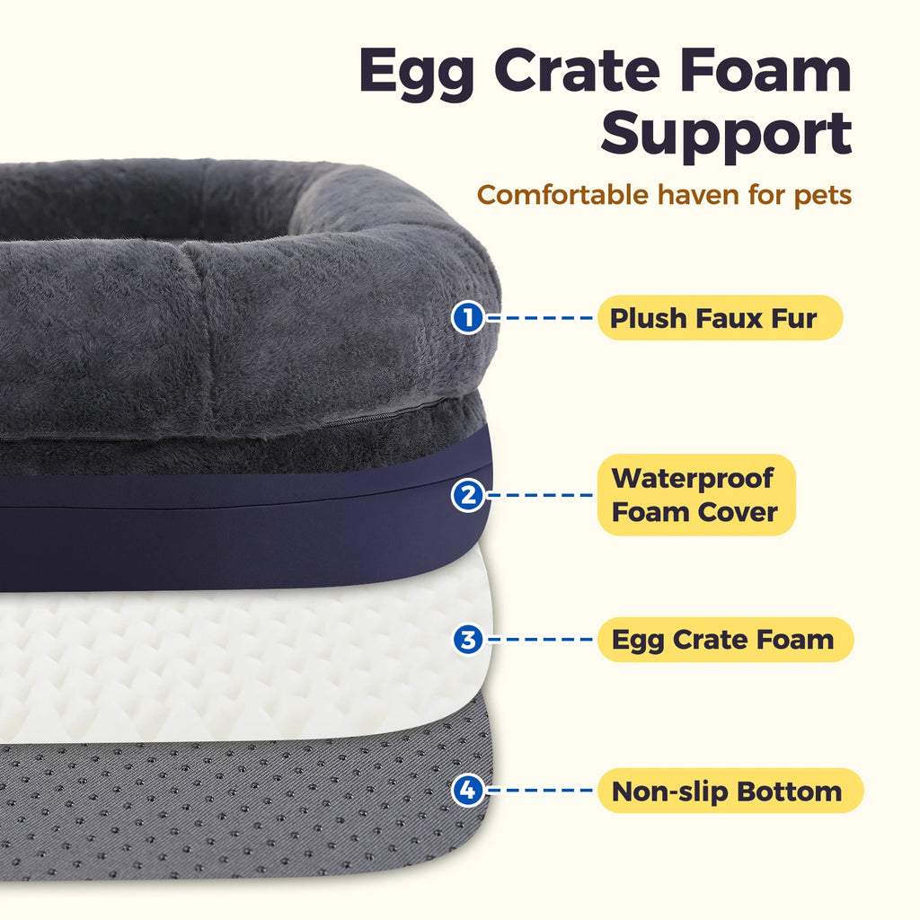 PAWZ Road Foldable Dog Bed Plush Washable Sofa Bed Non Slip Bottom