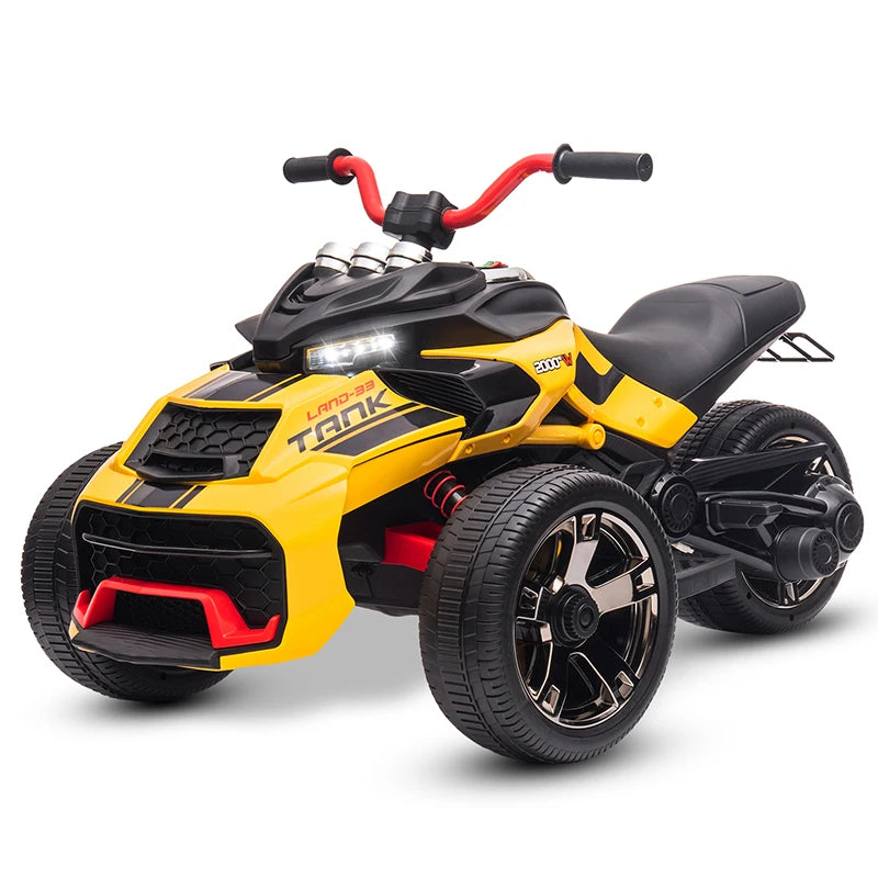 Mukidy 12V Kids ATV Ride On Toy Three Wheel Electric Vehicle Lights Music