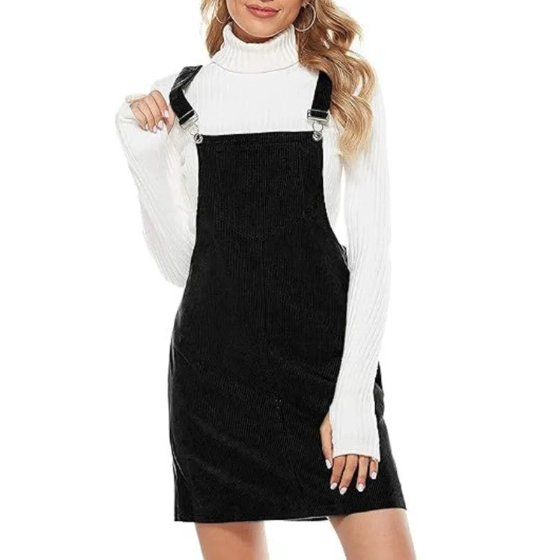 Aprmhisy Womens Corduroy Overall Dress Pinafore Sleeveless Jumper