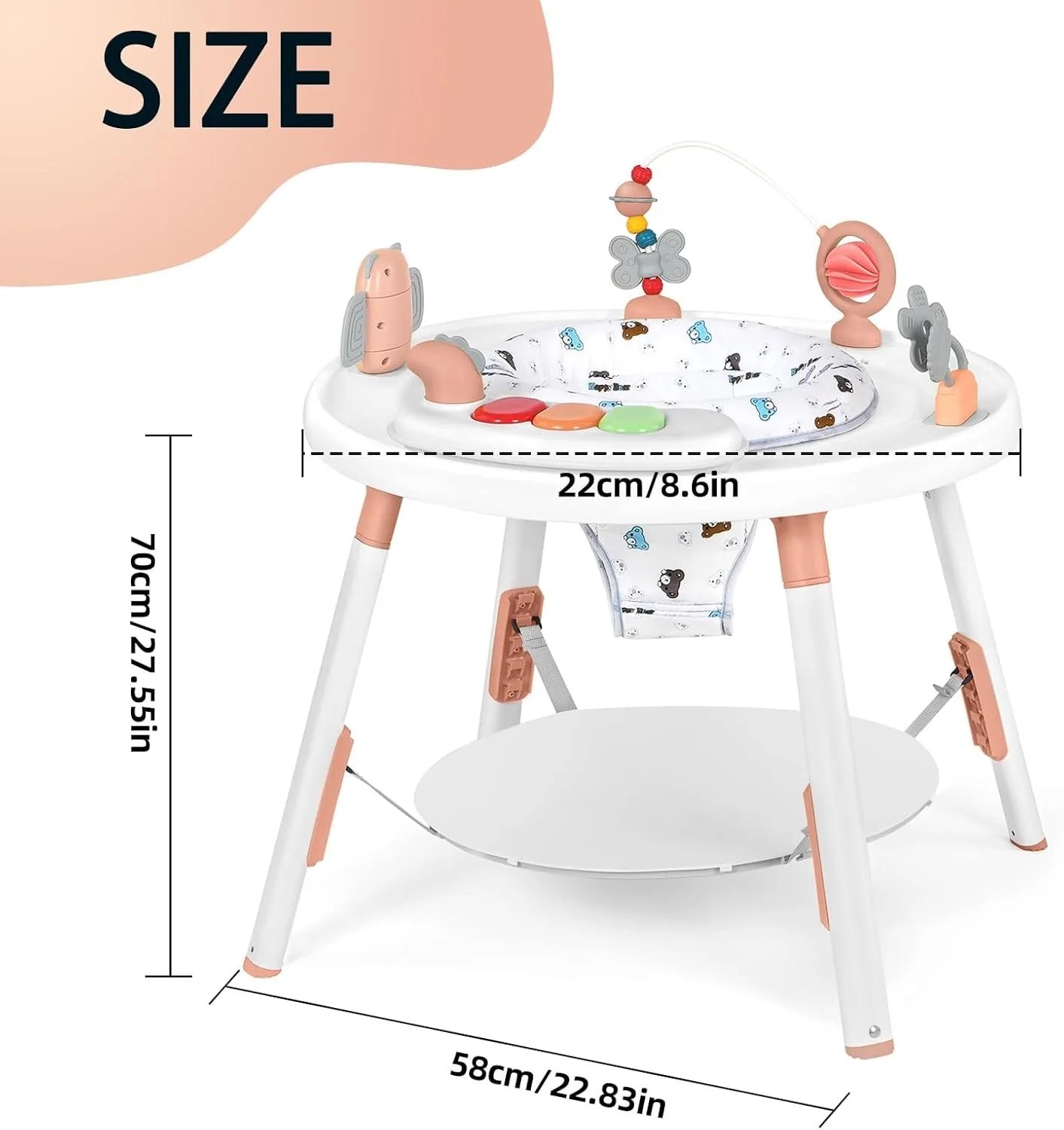 Ubravoo 3 In 1 Baby Activity Center With Detachable Toys