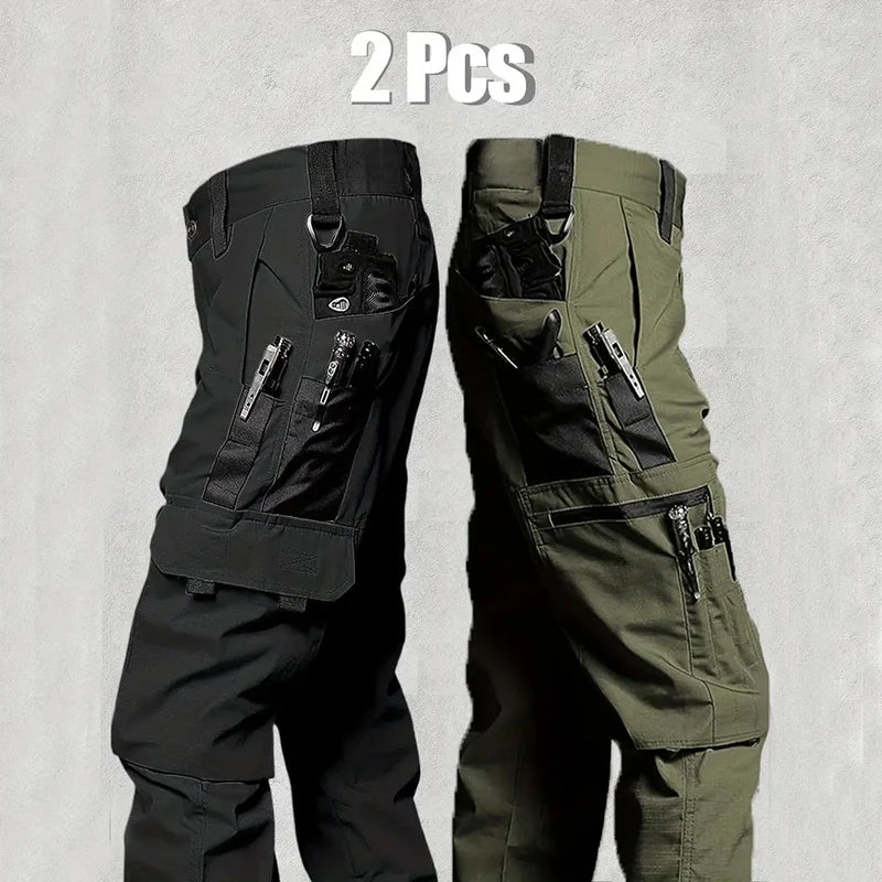 Men's Outdoor Tactical Cargo Pants 2-Piece Set For Work